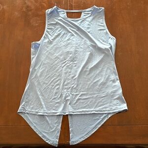 Laundry By Shelli Segal Light Blue Asymmetrical Tank Top